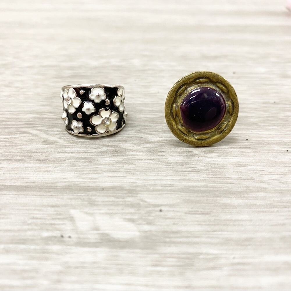 Two Ring Bundle Floral and Round
